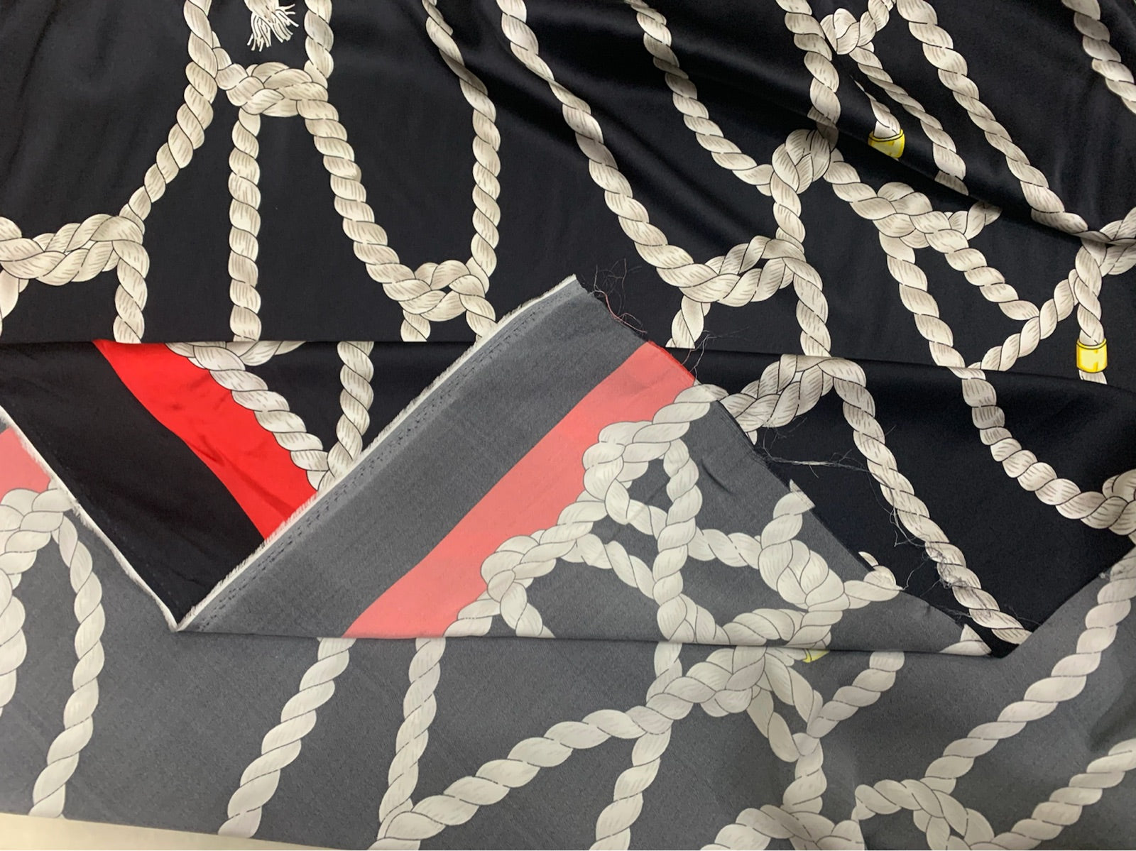 OSISEN - 19 Momme European knot Pattern Digital Print Stretch Silk Satin Fabric - 140cm wide by the Yard