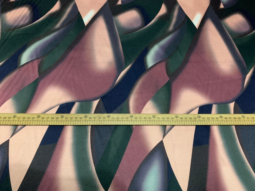 SISABG - 19 Momme Fashion Irregular Pattern Digital Print Stretch Silk Satin Fabric - 140cm wide by the Yard
