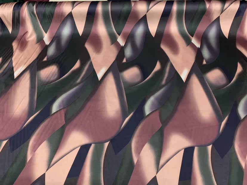 SISABG - 19 Momme Fashion Irregular Pattern Digital Print Stretch Silk Satin Fabric - 140cm wide by the Yard