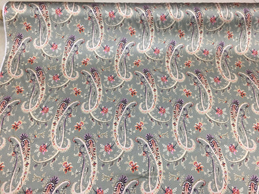 SOUYAO - 19 Momme Slender Cashew Flowers Pattern Digital Print Stretch Silk Satin Fabric - 140cm wide by the Yard