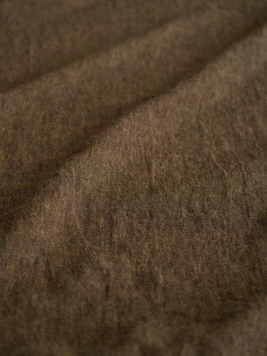 SZYDLNT - Linen fabric, yarn dyed thick 300g mixed coffee brown, 1.5m wide by the Yard
