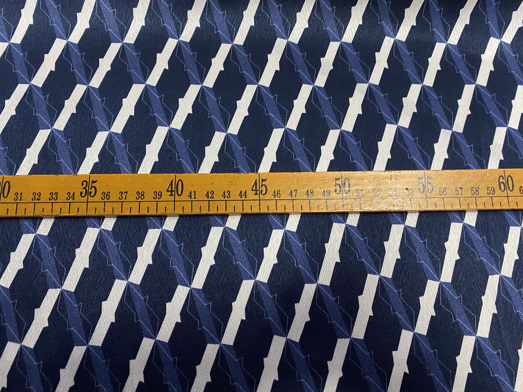 TAOWJI - 22 Momme Stripe Geometry Pattern Digital Print Stretch Silk Satin Fabric - 108cm wide by the Yard