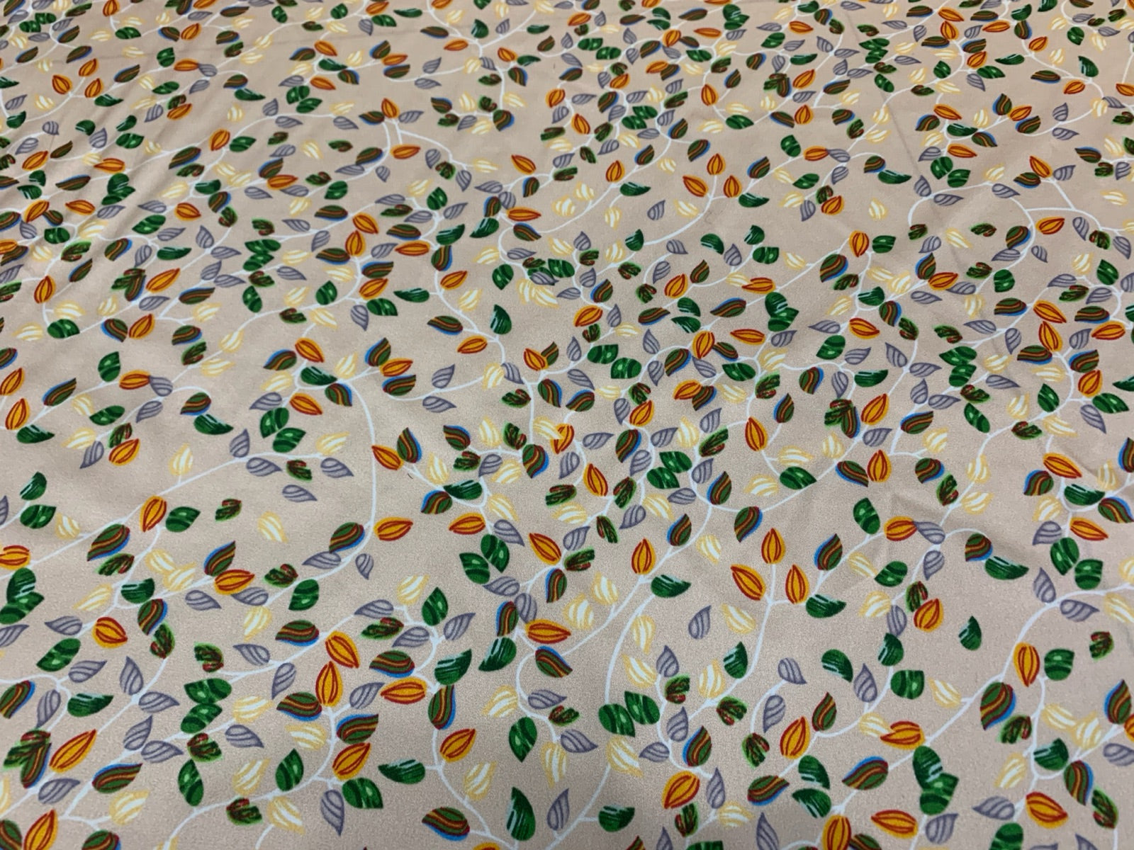 TAOYFA - 19 Momme Pastoral Yellow Background Small Flowers Pattern Digital Print Stretch Silk Satin Fabric - 108cm wide by the Yard