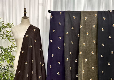 XYZCCX001 - Embroidered Tussah Mud Silk, Floral 60 Momme 110cm wide by the Yard