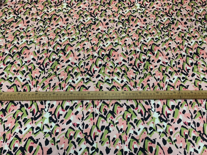 YEXIBA - 19 Momme Wild Leopard Print Pattern Digital Print Stretch Silk Satin Fabric - 108cm wide by the Yard