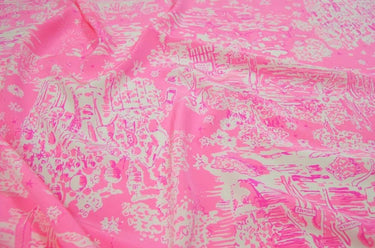 MFENAD - 24 momme Abstract Doodle Print Stretch Silk Crepe de Chine Fabric - 138cm wide by the Yard