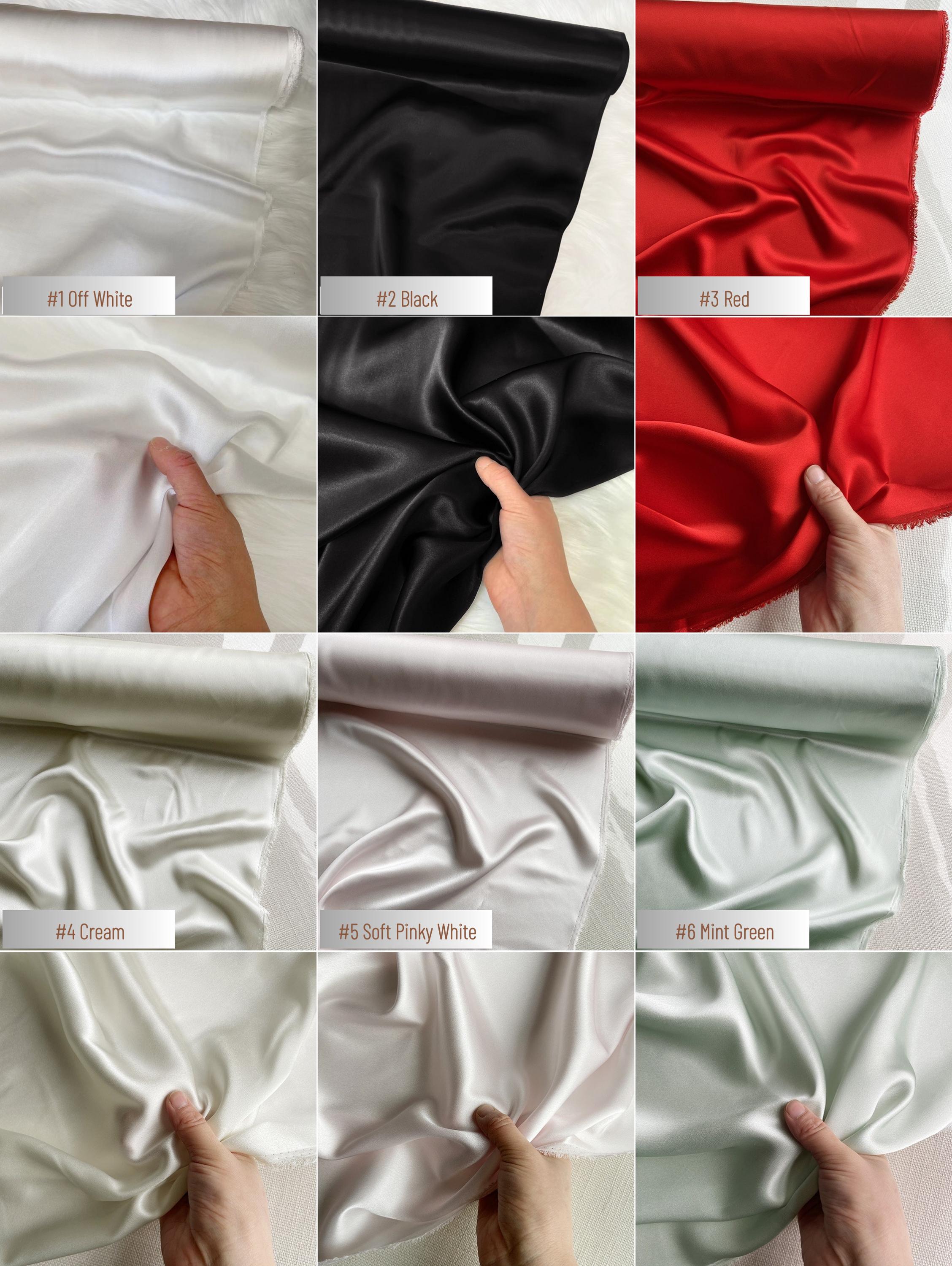 100% Silk Charmeuse, 19 Momme solid 60 colors, 114cm wide by the yard