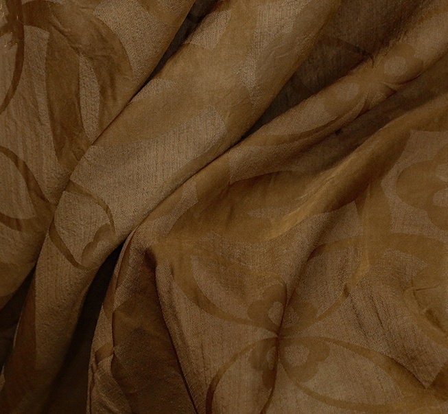 RINGS - Jacquard Handmade Gambiered Ganton Tussah Silk Fabric - 130cm wide By the Yard