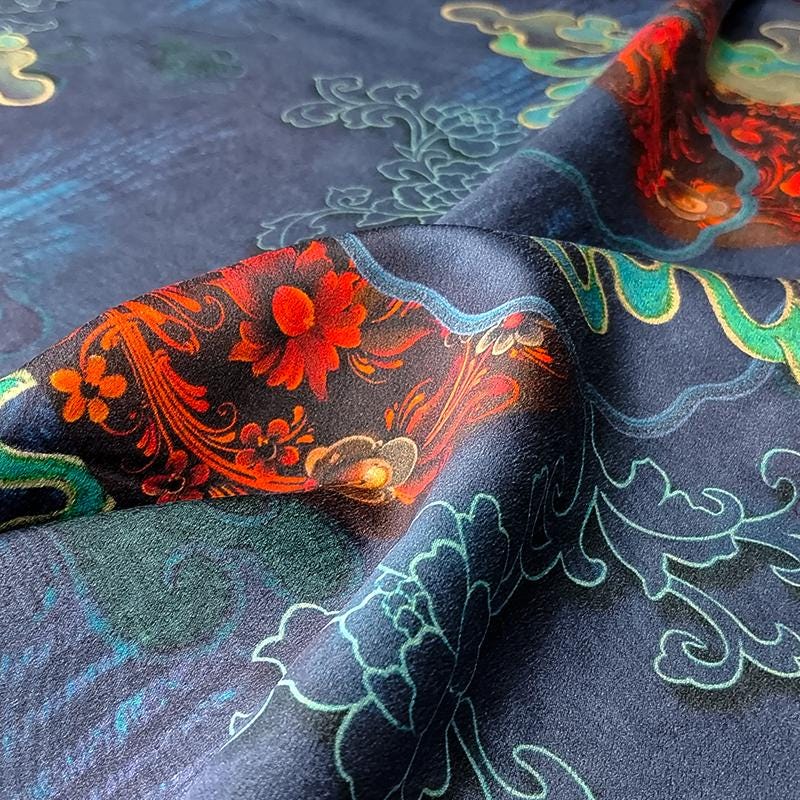 GUYFXW - Handmade 40 Momme Mud Silk Satin Fabric - 112cm By the Yard