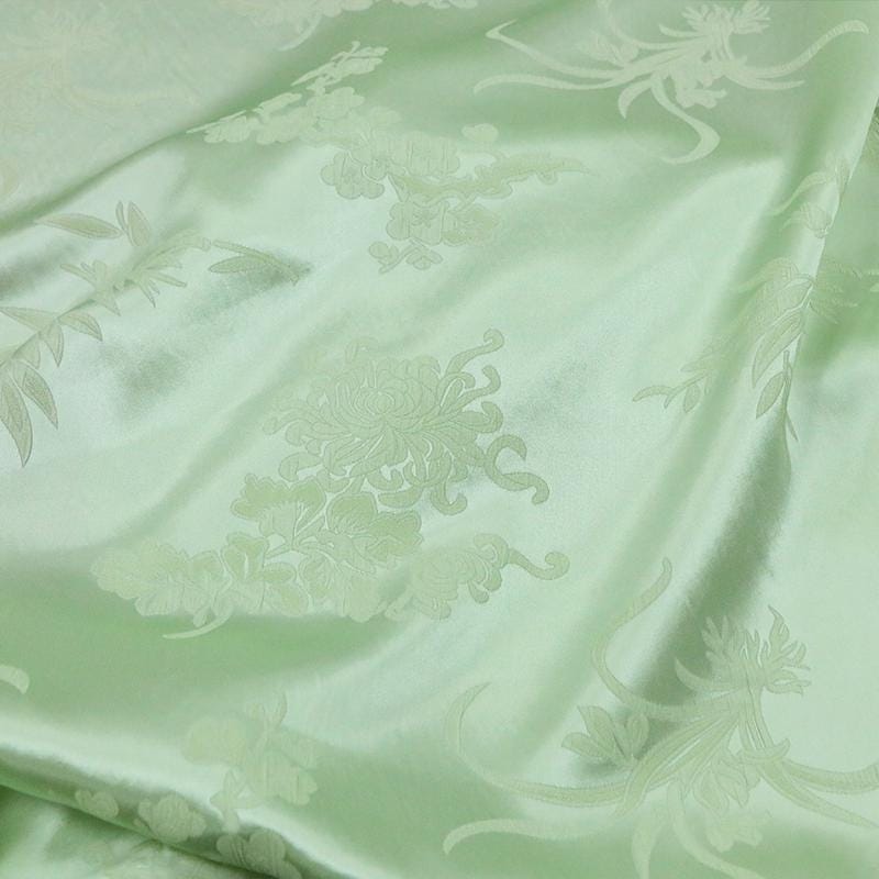 QIXILV - 23 Momme Jacquard Guanle Crepe Silk Fabric - 138cm wide by the Yard