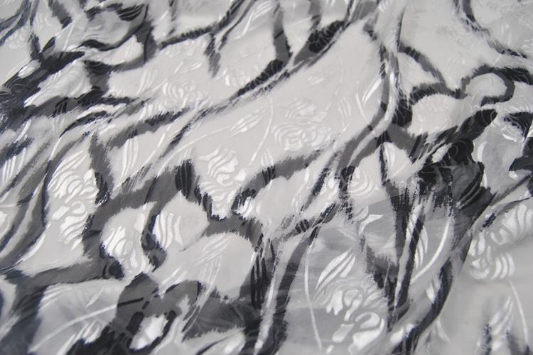 JFHLHW - Silk Devore Satin Fabric,  10 Momme Burnout Floral , 138 cm Wide by the Yard