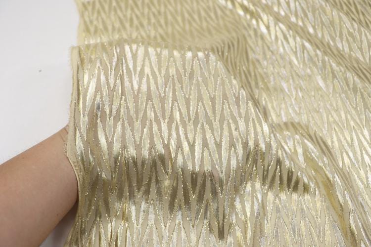 JFHMMV  - 13 Momme Golden Thread Weave Silk Georgette Fabric - 140cm wide by the Yard