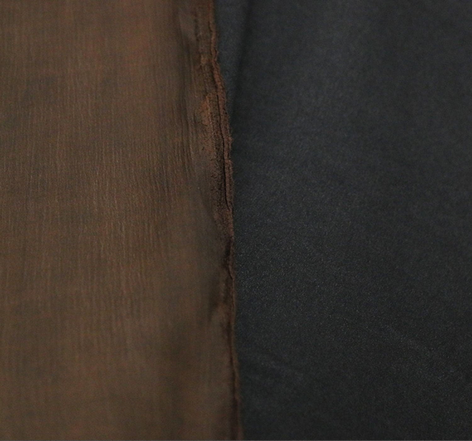 BBH - 22 Momme Handmade Eco Friendly Black Crinkled Mud Silk Satin Fabric - 125cm by the Yard