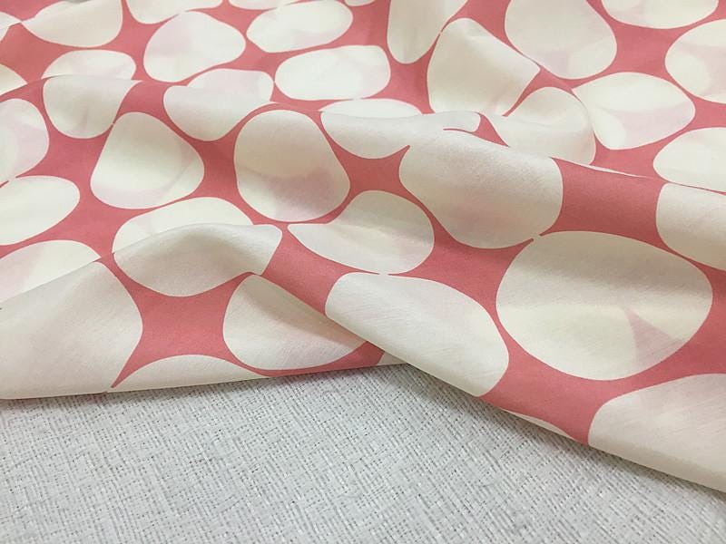 XLSMFY - 12 Momme Silk Cotton Big Dots Blended Fashion Fabric - 138cm wide by the Yard