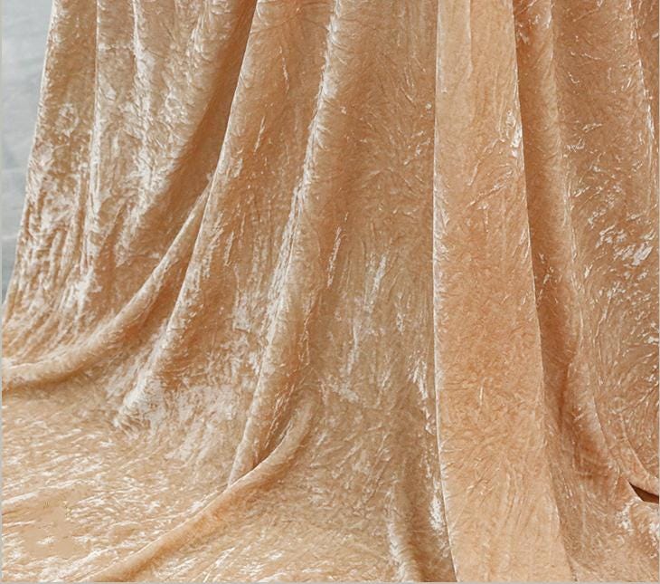 JANSA - Handmade Plant-dyed Almond Niche Silk Velvet Fabric - 125cm wide by the Yard