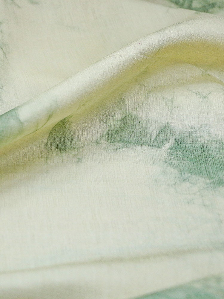 ELV - Hangmade Plant Tie-Dyed Tussah Silk Fabric - 135cm wide By the Yard