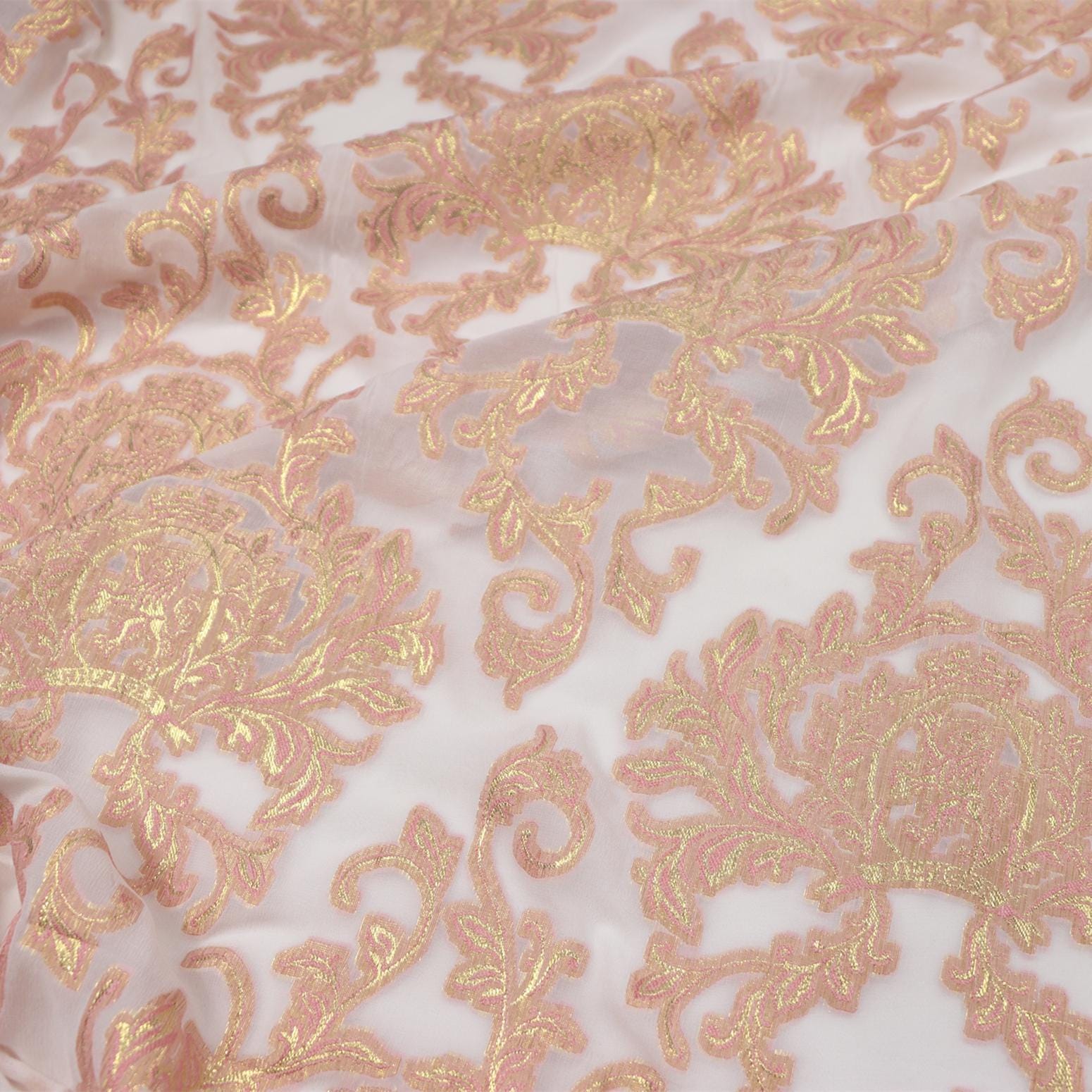JFHFSZ - 22 Momme Golden Thread Weave Silk Georgette Fabric - 140cm wide by the Yard