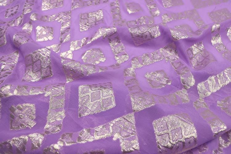 JFHZDL - 12 Momme Golden Thread Weave Silk Georgette Fabric - 140cm wide by the Yard