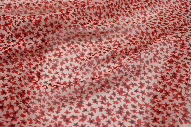 JFHXHD - 8 Momme Floral Print Silk Georgette Fabric - 140cm wide by the Yard