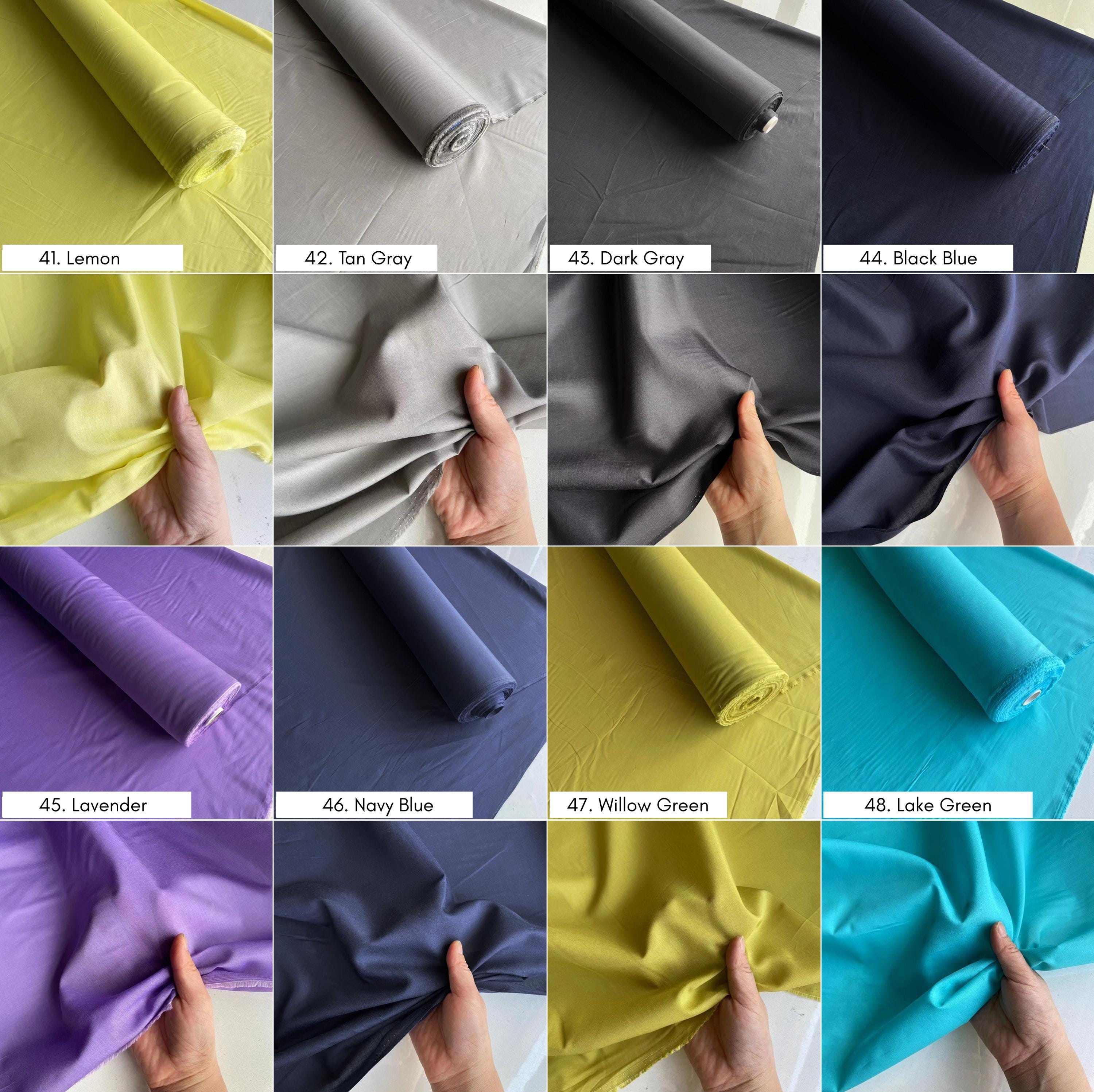 Silk Cotton fabric, 12 momme 140cm wide by the Yard, 60 solid colors