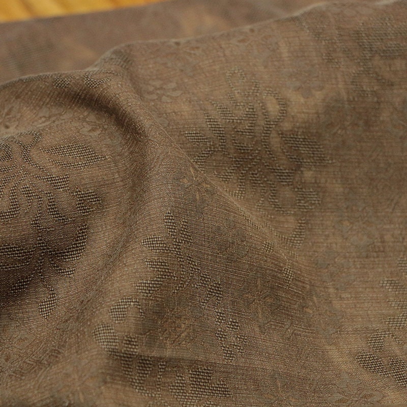 WANZIWEN - 19 Momme Handmade Jacquard Tussah Silk Mud Silk Fabric - 110cm by the Yard