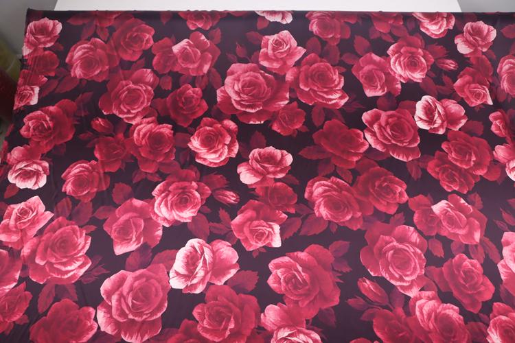 JFHMGU - 16 momme Floral Print Charmeuse Silk Satin Fabric - 140cm wide by the Yard