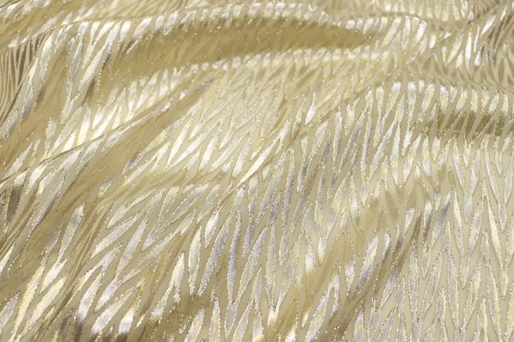 JFHMMV  - 13 Momme Golden Thread Weave Silk Georgette Fabric - 140cm wide by the Yard
