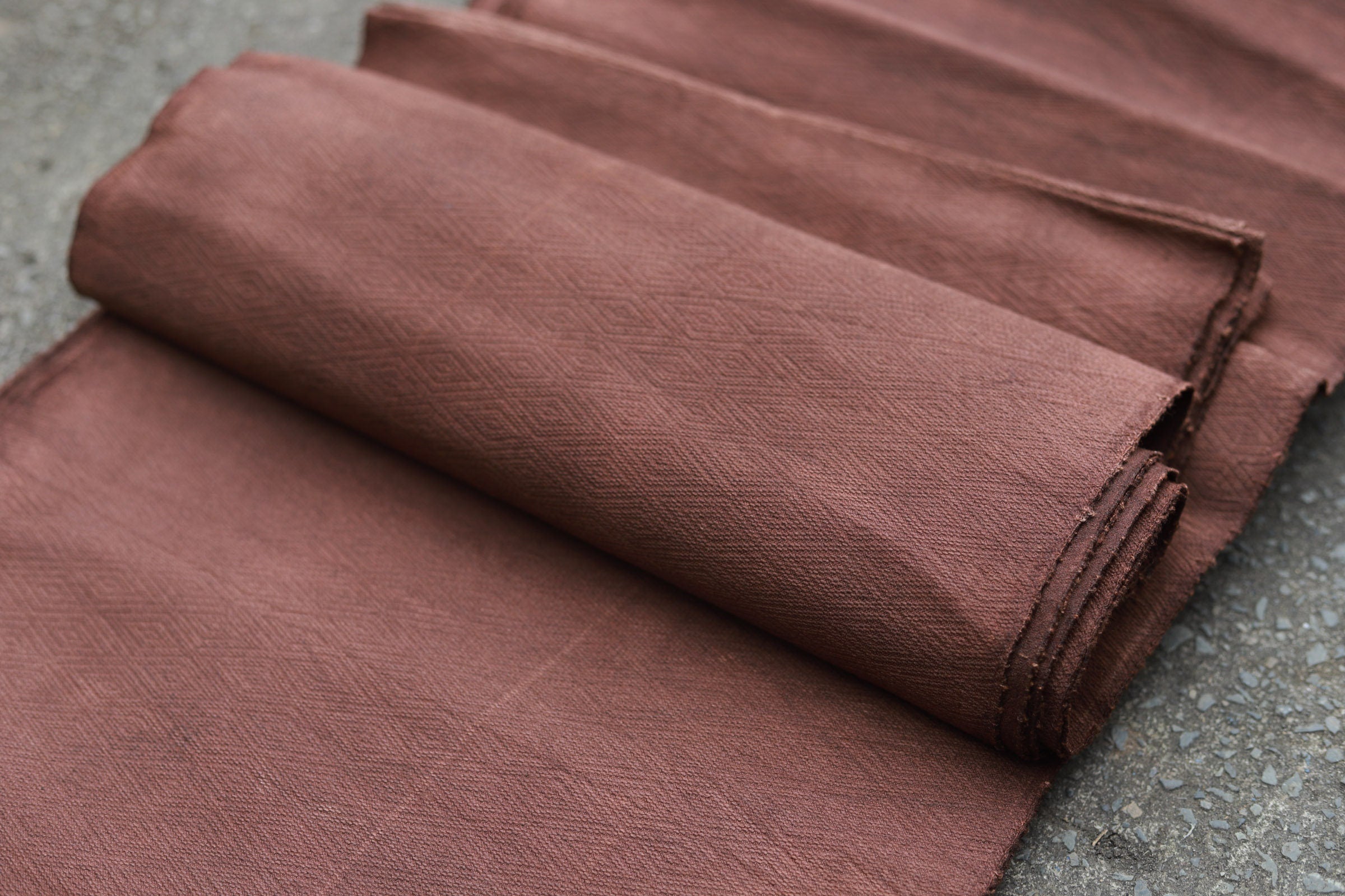 HUI Jacquard Cotton Fabric/Eco-Friendly Traditional Chinese Plant Dye Fabric/Earth Color Cotton Fabric By the Yard