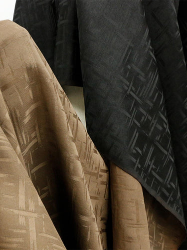 SABCUW - Handmade 19 Momme Pure Black Sangbo Satin Mulberry Silk Xiangyunsha Fabric - 110cm wide by the Yard