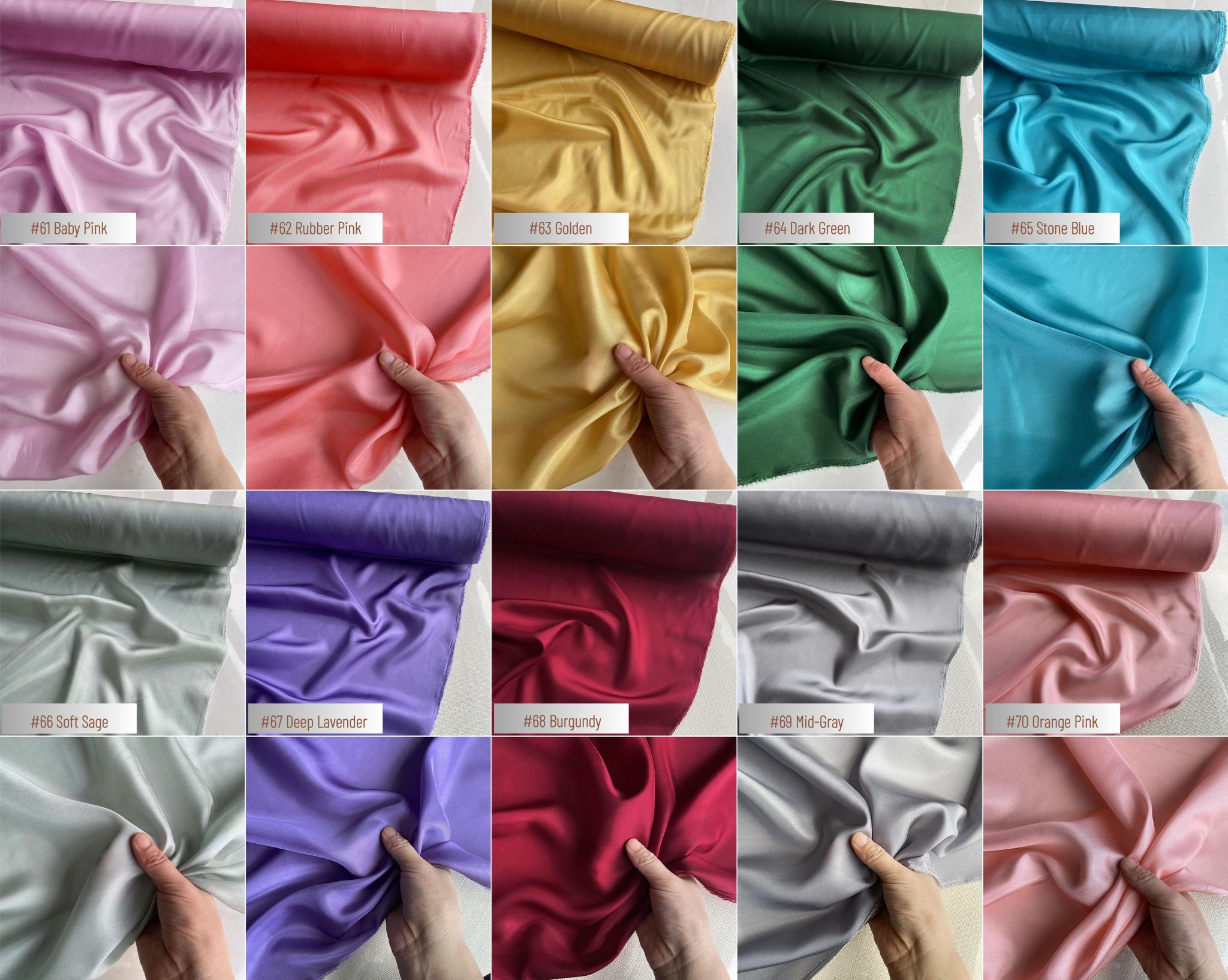 Color #41-80 - 8 Momme 80 Solid Colors Habotai Silk Fabric for Prom Dresses - 114cm wide by the Yard