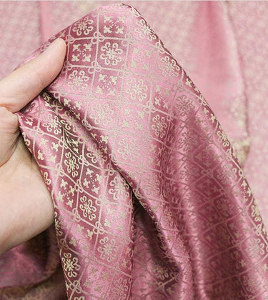 BINBEN -  24 Momme Handmade Pink Sangbo Satin Mulberry Silk Fabric - 135cm wide by the Yard