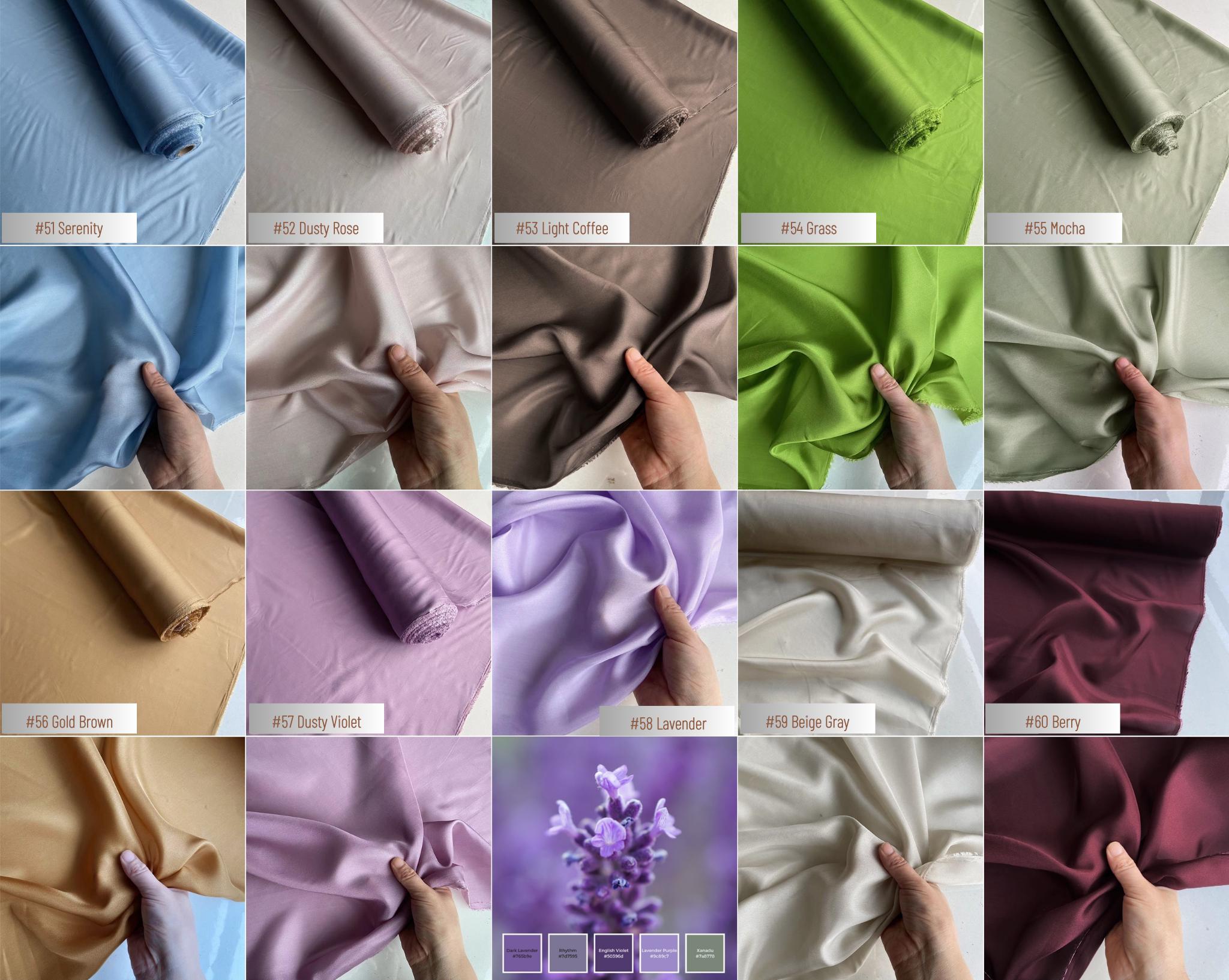 Color #41-80 - 8 Momme 80 Solid Colors Habotai Silk Fabric for Prom Dresses - 114cm wide by the Yard