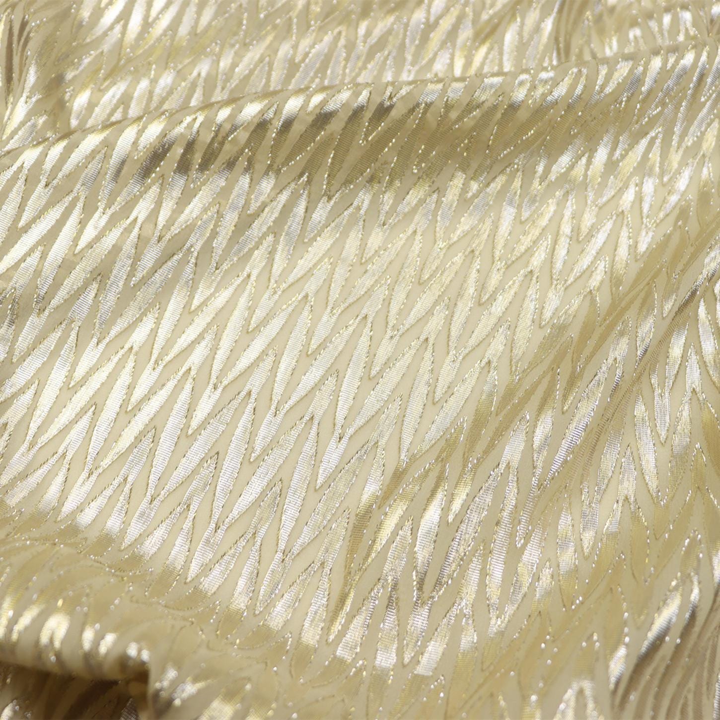 JFHMMV  - 13 Momme Golden Thread Weave Silk Georgette Fabric - 140cm wide by the Yard
