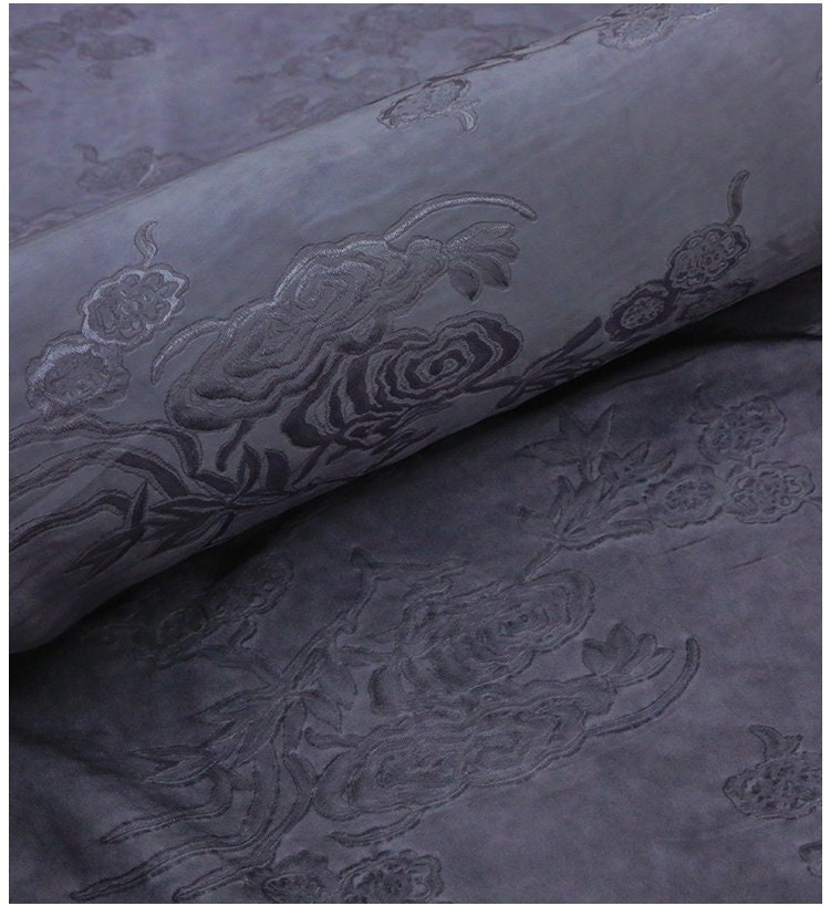 WASA - Handmade Vintage Artisanal Style Silk Jacquard Hand-Dyed Silk Fabric - 130cm wide by the Yard