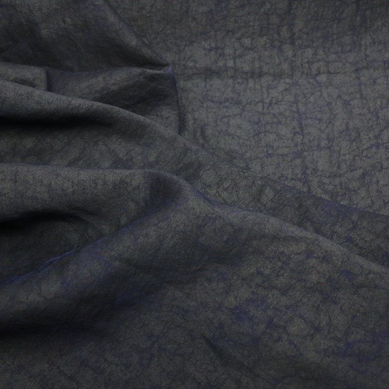 VIOLET -  22 Momme Cracks Handmade Plant Dye Mud Silk Fabric, 110cm by the Yard