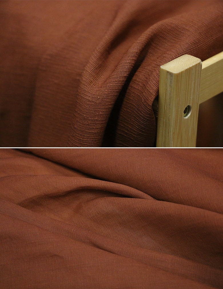 SIMAJILI - 16 Momme Handmade Plant dye HongYunsha Silk Linen Fabric-By the Yard