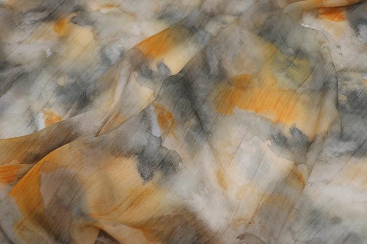 JFHHML - 10 Momme Floral Print Silk Georgette Fabric - 140cm wide by the Yard