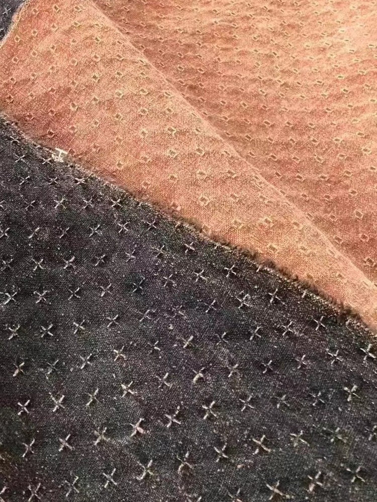 XIAOXINX - 100 Momme Jacquard Mud Silk Gambiered Ganton Tussah Silk Fabric - 110cm wide by the Yard