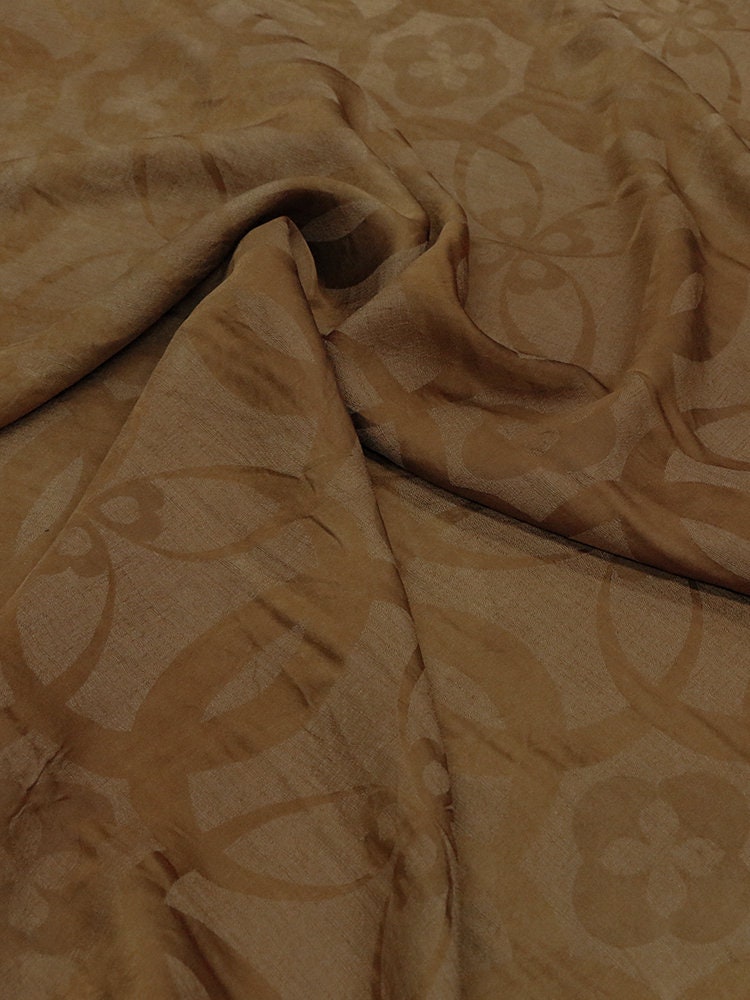 RINGS - Jacquard Handmade Gambiered Ganton Tussah Silk Fabric - 130cm wide By the Yard