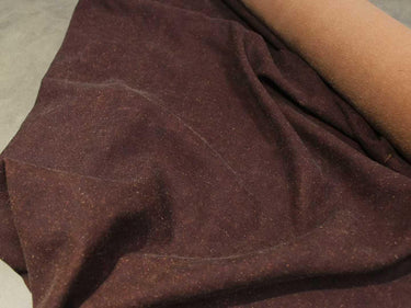 OSHYSZSX - Hong Yunsha tussah silk fabric, nature plant dyed 70 momme slubby twill, red brown 95cm wide by the yard