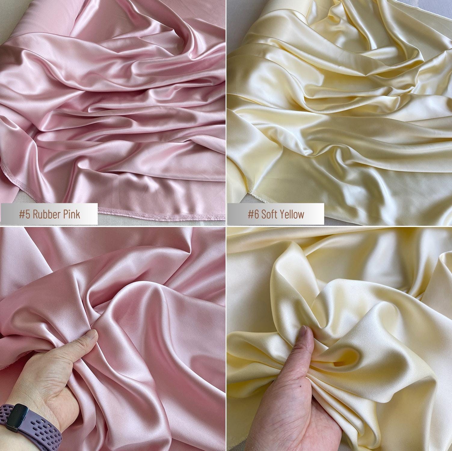 40 Momme Silk Charmeuse Fabric, 140cm Wide, 30 Colors, Luxury Mulberry Silk