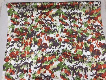 SZDCHX- 16 Momme Watercolor Abstract Print Stretch  Charmeuse Silk Satin Fabric - 112cm wide by the Yard