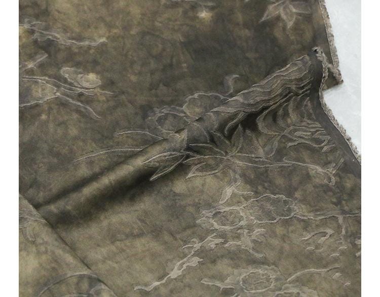 NIRYUS - 25 Momme Eco Friendly Plant Dye Jacquard Silk Blend Rayon Fabric  - 138cm wide by the Yard