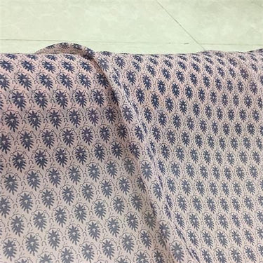 QSQINS - 12 Momme Light Pink Flowers Print Silk Georgette Fabric - 110cm wide by the Yard