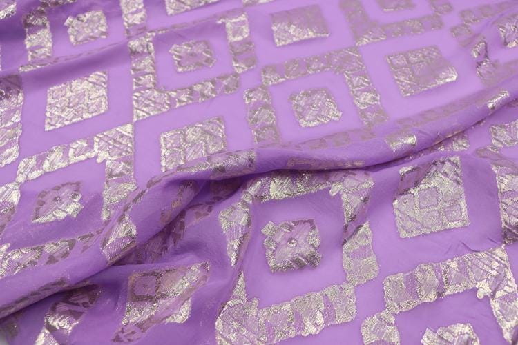 JFHZDL - 12 Momme Golden Thread Weave Silk Georgette Fabric - 140cm wide by the Yard