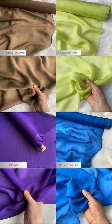 34 Solid Colors - 8 momme Silk Chiffon Fabric - 140cm wide by the Yard