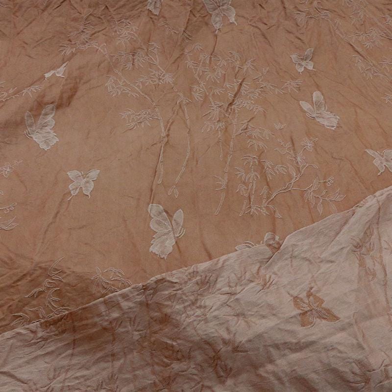 SANBEI - 35 Momme Vintage Butterfly Jacquard Silk-Wool Blend Fabric  - 138cm wide by the Yard