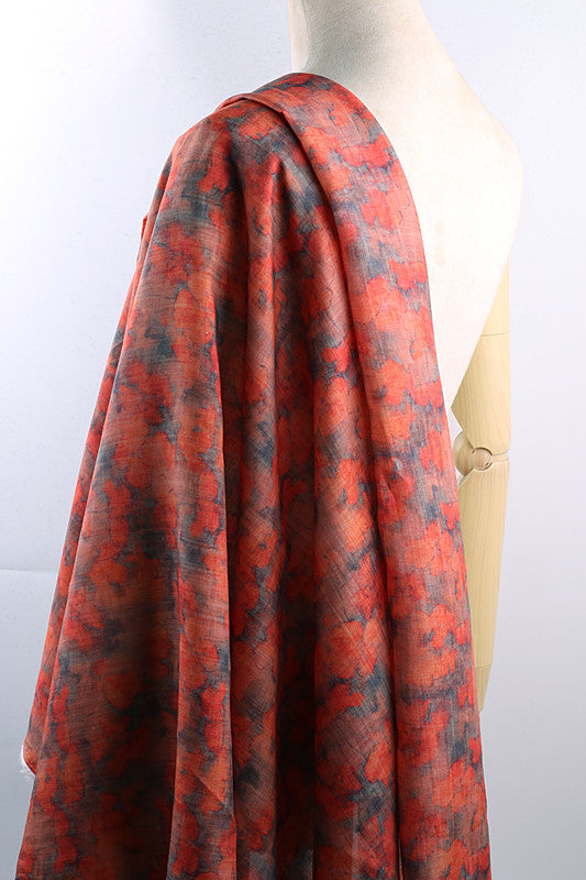 Red Ink printed 42-count ramie fabric #Color_Red Ink