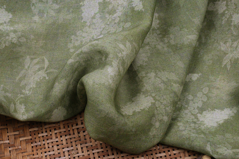 Sage Tonal Floral printed 42-count ramie fabric #Color_Sage Tonal Floral