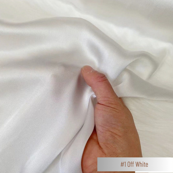 Color 01 - Off White - 19 Momme 100% Mulberry Silk Satin